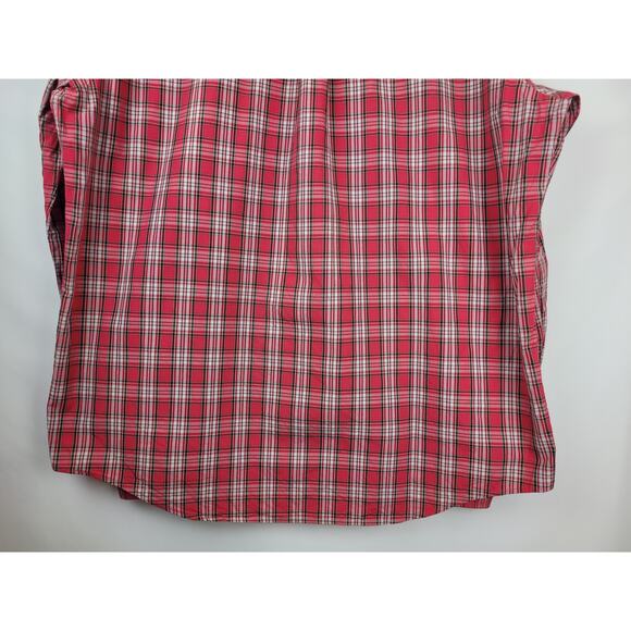 Lands End Men's Red Plaid Long Sleeve Button Up Shirt XLT 17-17.5 - Picture 7 of 10